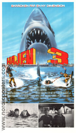 Hajen 3 1983 poster Dennis Quaid Bess Armstrong Simon MacCorkindale Joe Alves Fiskar och hajar 3-D