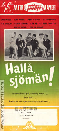 Hallå sjömän 1955 poster Jane Powell Tony Martin Debbie Reynolds Roy Rowland Musikaler