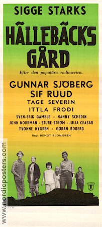 Hällebäcks gård 1961 poster Gunnar Sjöberg Sif Ruud Tage Severin Ittla Frodi Sven-Eric Gamble Bengt Blomgren Text: Sigge Stark