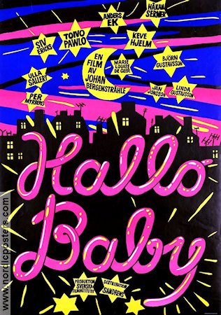 Hallo Baby 1975 poster Marie-Louise DeGeer Johan Bergenstråhle Konstaffischer