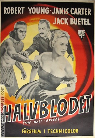 Halvblodet 1952 poster Robert Young Janis Carter