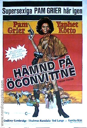 Hämnd på ögonvittne 1975 poster Pam Grier Yaphet Kotto Eartha Kitt Arthur Marks Black Cast Kultfilmer