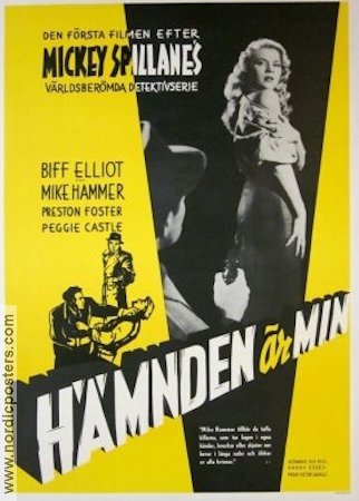 Hämnden är min 1953 poster Biff Elliot Text: Mickey Spillane