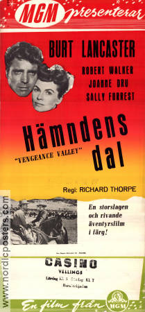 Hämndens dal 1951 poster Burt Lancaster Robert Walker Joanne Dru Richard Thorpe