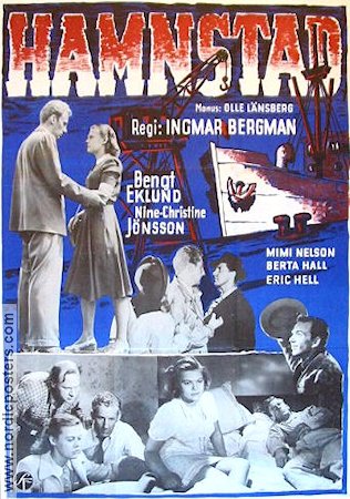 Hamnstad 1948 poster Nine-Christine Jönsson Bengt Eklund Ingmar Bergman