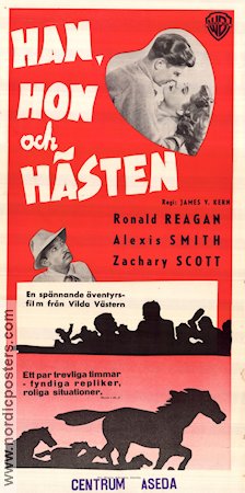 Han hon och hästen 1947 poster Ronald Reagan Alexis Smith Zachary Scott James V Kern Hästar