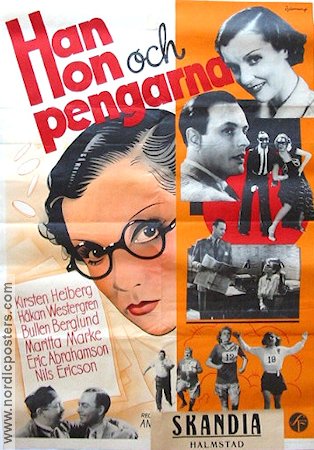 Han hon och pengarna 1936 poster Kirsten Heiberg Eric Rohman art