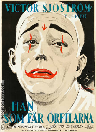 Han som får örfilarna 1924 poster Lon Chaney Norma Shearer John Gilbert Victor Sjöström Eric Rohman art Cirkus