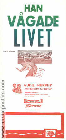 Han vågade livet 1956 poster Audie Murphy Anne Bancroft Pat Crowley Jesse Hibbs