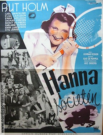 Hanna i societen 1940 poster Rut Holm Sport Eric Rohman art Hitta mer: Large poster