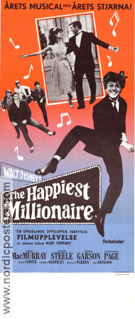 The Happiest Millionaire 1967 poster Fred MacMurray Tommy Steele Greer Garson Norman Tokar Musikaler
