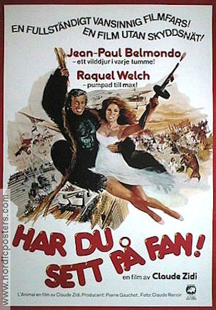 Har du sett på fan! 1977 poster Jean-Paul Belmondo Raquel Welch