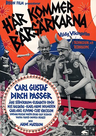 Här kommer bärsärkarna 1964 poster Carl-Gustaf Lindstedt Dirch Passer Arne Mattsson Hitta mer: Vikings