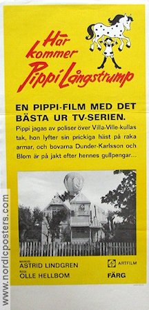 Här kommer Pippi Långstrump 1972 poster Inger Nilsson Beppe Wolgers Olle Hellbom Text: Astrid Lindgren Från TV