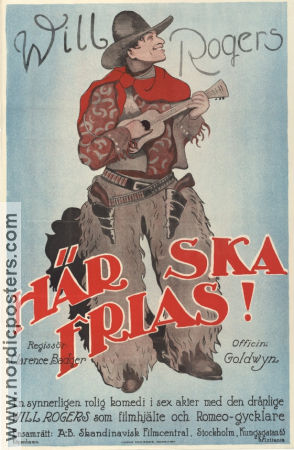 Här ska frias 1921 poster Will Rogers Sylvia Breamer Clarence G Badger