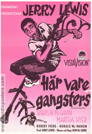 Här vare gangsters 1957 poster Jerry Lewis Martha Hyer Darren McGavin Don McGuire