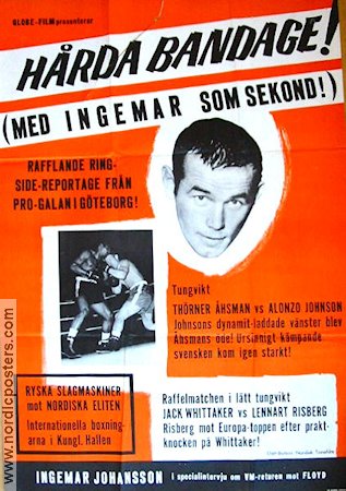 Hårda bandage 1960 poster Ingemar Johansson Thörner Åhsman Lennart Risberg Boxning