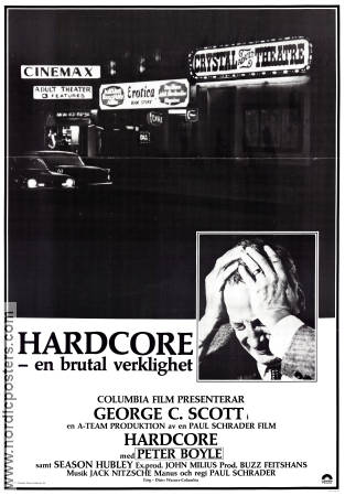 Hardcore 1979 poster George C Scott Paul Schrader