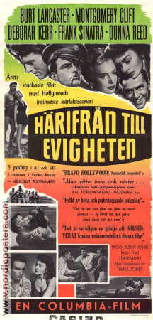 Härifrån till evigheten 1953 poster Burt Lancaster Montgomery Clift Deborah Kerr Frank Sinatra Fred Zinnemann Strand