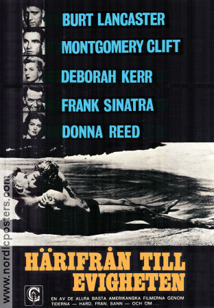 Härifrån till evigheten 1953 poster Burt Lancaster Montgomery Clift Deborah Kerr Frank Sinatra Fred Zinnemann Strand