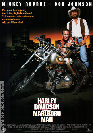 Harley Davidson and the Marlboro Man 1991 poster Mickey Rourke Don Johnson Simon Wincer Motorcyklar