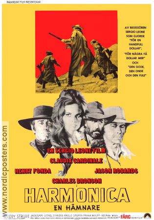 Harmonica en hämnare 1968 poster Charles Bronson Claudia Cardinale Henry Fonda Jason Robards Sergio Leone