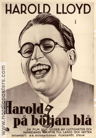 Harold på böljan blå 1921 poster Harold Lloyd Fred Newmeyer