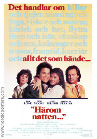 Härom natten 1986 poster Rob Lowe Demi Moore James Belushi Edward Zwick