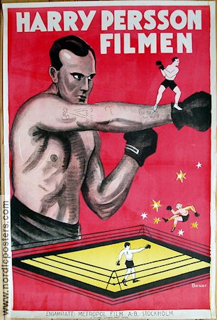 Harry Persson filmen För hemmet och flickan 1925 poster Harry Persson Weyler Hildebrand Fridolf Rhudin Boxning