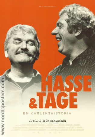 Hasse och Tage en kärlekshistoria 2019 poster Hans Alfredson Tage Danielsson Daniel Alfredson Ingvar Carlsson Jane Magnusson Dokumentärer