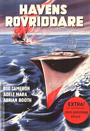 Havens rovriddare 1951 poster Rod Cameron Adele Mara Joseph Kane Skepp och båtar