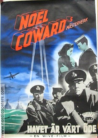 Havet är vårt öde 1942 poster Noel Coward Krig Skepp och båtar