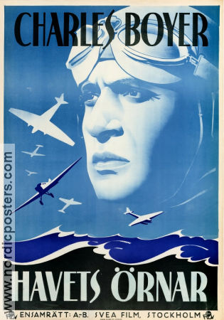 Havets örnar 1937 poster Charles Boyer Flyg Eric Rohman art