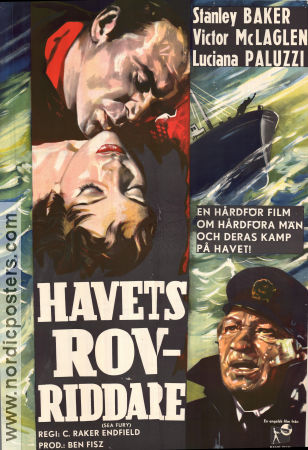 Havets rovriddare 1959 poster Stanley Baker Victor McLaglen Luciana Paluzzi Cy Endfield Skepp och båtar