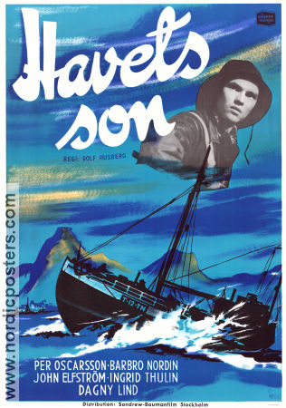 Havets son 1949 poster Per Oscarsson Dagny Lind John Elfström Rolf Husberg Berg Skepp och båtar