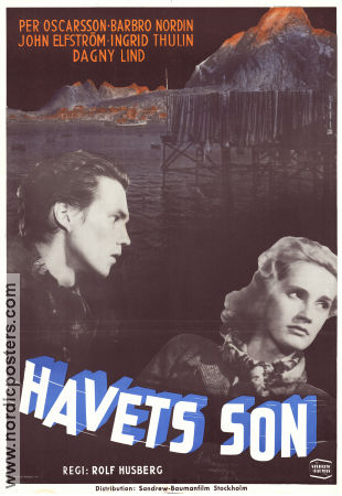 Havets son 1949 poster Per Oscarsson Dagny Lind John Elfström Rolf Husberg Berg Skepp och båtar