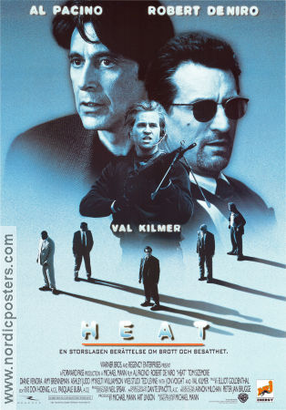 Heat 1995 poster Al Pacino Val Kilmer Robert De Niro Jon Voight Michael Mann