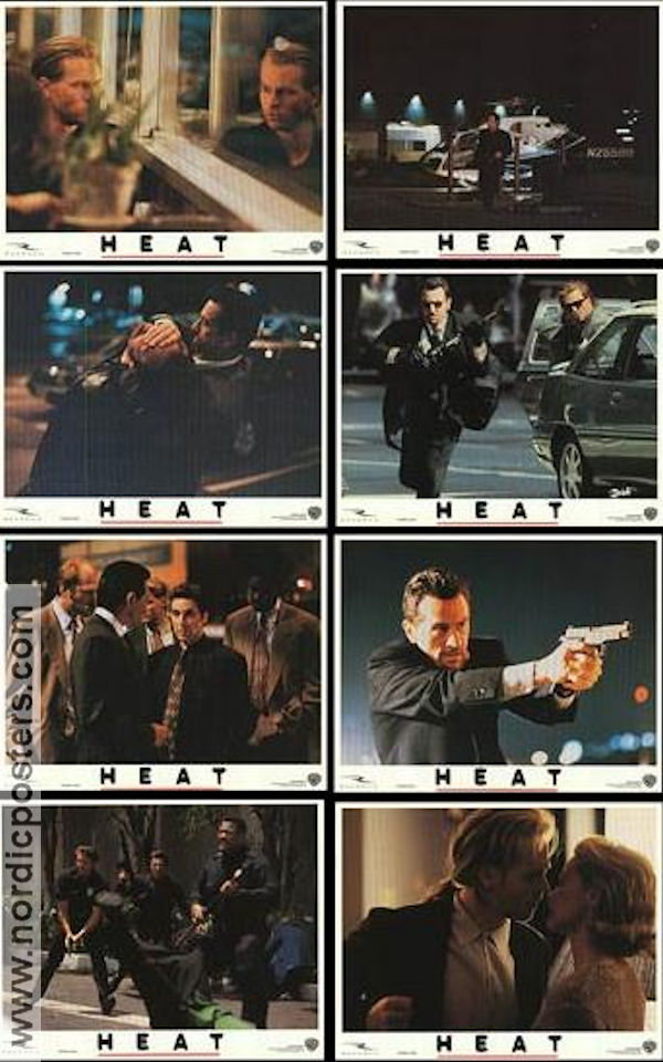 Heat 1995 lobbykort Al Pacino Val Kilmer Robert De Niro Jon Voight Michael Mann