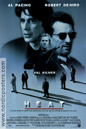 Heat 1995 poster Al Pacino Val Kilmer Robert De Niro Jon Voight Michael Mann