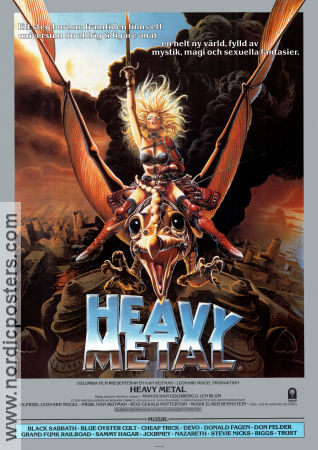 Heavy Metal 1981 poster John Candy Black Sabbath Gerald Potterton Affischkonstnär: Richard Corben Animerat Rock och pop Filmen från: Canada