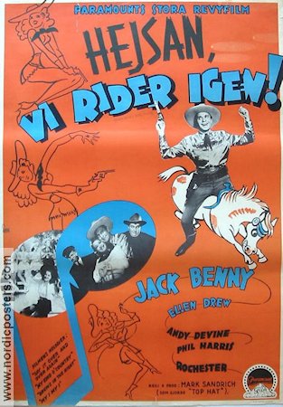 Hejsan vi rider igen 1940 poster Jack Benny Musikaler