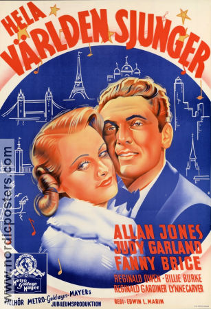 Hela världen sjunger 1938 poster Allan Jones Judy Garland Fanny Brice Edwin L Marin