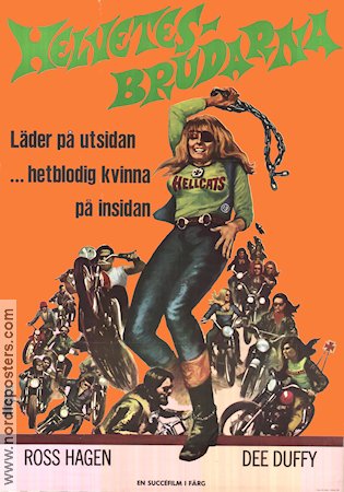 Helvetesbrudarna 1968 poster Ross Hagen Dee Duffy Motorcyklar