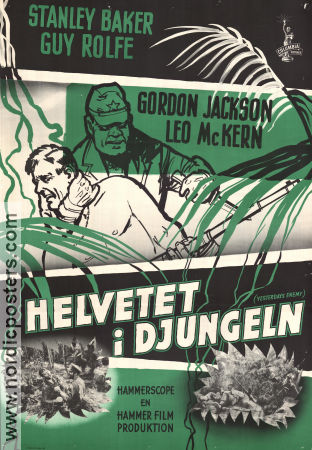 Helvetet i djungeln 1959 poster Stanley Baker Guy Rolfe Leo McKern Val Guest Filmbolag: Hammer Films Krig