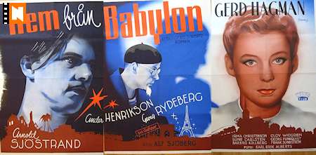 Hem från Babylon 1941 poster Gerd Hagman Anders Henrikson Arnold Sjöstrand Alf Sjöberg Eric Rohman art