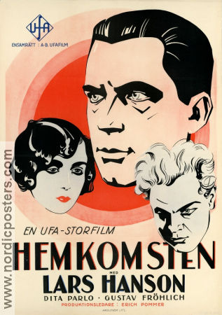 Hemkomsten 1928 poster Lars Hanson Dita Parlo Joe May