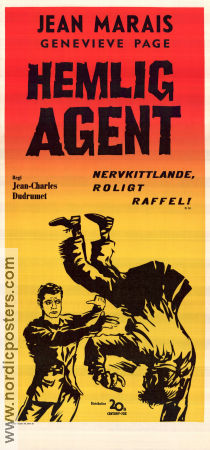 Hemlig agent 1963 poster Jean Marais Genevieve Page Maurice Teynac Jean-Charles Dudrumet Agenter