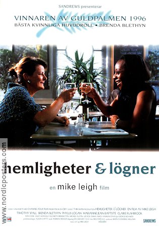 Hemligheter och lögner 1996 poster Timothy Spall Brenda Blethyn Phyllis Logan Mike Leigh