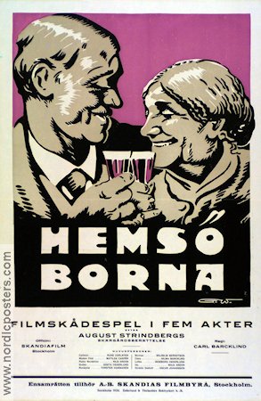 Hemsöborna 1919 poster Carl Barcklind Text: August Strindberg