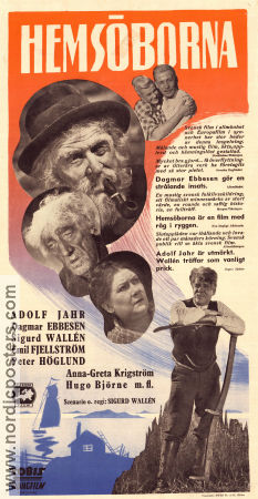 Hemsöborna 1944 poster Adolf Jahr Dagmar Ebbesen Emil Fjellström Sigurd Wallén Text: August Strindberg Skärgård